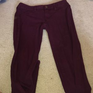 maroon jeggings